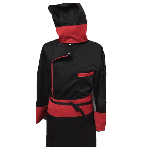 Completo chef cuoco giacca cappello grembiule kit cucina set ristorante pizzeria M Arancio